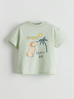 Bask?l? Erkek Bebek Ti??rt ve ?ort 2li