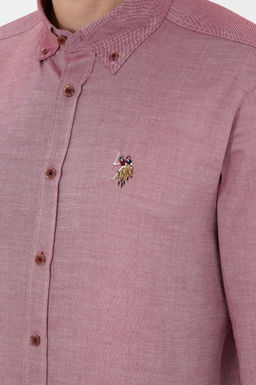 Мужская бордово-красная базовая рубашка с длинным рукавом Неожиданная скидка в корзине - U.s. polo assn фото 7