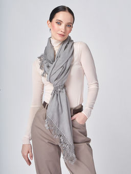 Большой, мягкий, тонкий и очень нежный двусторонний палантин с рисунком. - Tantino фото 6