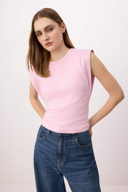 Ekru Regular/Normal Kal?p Kolsuz Tas Detayl? Tok %100 Pamuk Orme T-shirt TWOSS26TS00231 - Trendyolmilla фото 5