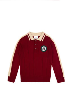 Erkek _ocuk Bordo Polo Yaka Kazak