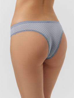 Цена за 2 штуки! Трусы слипы женские серые с принтом ромбики на сером 412281