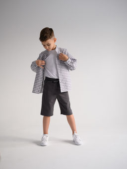 Рубашка д/мал с длинным рукавом, серый - Lesi kids фото 11