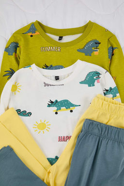 Cok Renkli Bask?l? 4lu Orme Erkek Cocuk Pijama Tak?m? TKDAW26PT00016 - Trendyolmilla фото 5