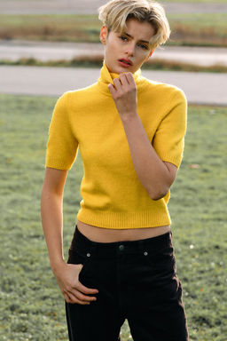 Fine-knit polo-neck top - H&m фото 3