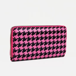 Кошелёк на молнии, чёрный, розовый