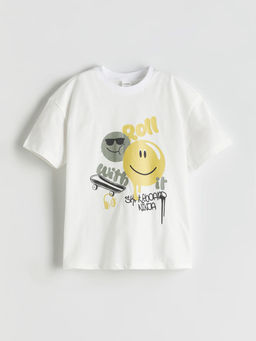 Bisiklet Yaka Bask?l? Erkek ?ocuk Ti??rt