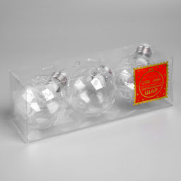 Набор ёлочных шаров Игра искр, 3 шт, 8x10 см, 1 LED, от батареек, свечение тёплое белое - Luazon lighting фото 4