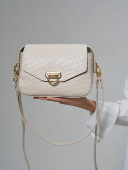 Сумка кожаная через плечо Azaro 3684 бежевая лиана