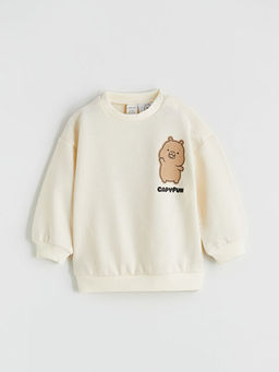 K?z Bebek Capyfun Bask?l? Sweatshirt E?ofman Tak?m