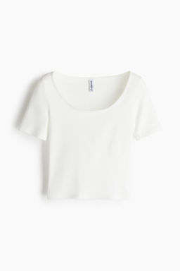 Camiseta cropped con escote en U - H&m фото 2