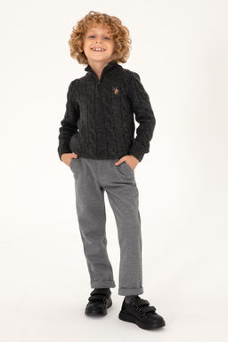 Меланжевый свитер антрацитового цвета для мальчика Неожиданная скидка в корзине - U.s. polo assn фото 2