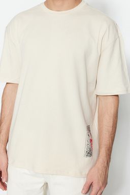 TRENDYOL MAN Siyah Oversize/Genis Kesim K?sa Kol Yaz? Bask?l? %100 Pamuklu T-Shirt TMNSS21TS1064 - Trendyolmilla фото 12