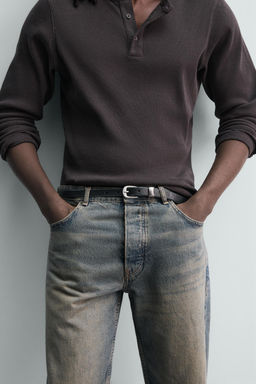 JEANS STRAIGHT FIT ROTOS / Azul tinta - Zara фото 7