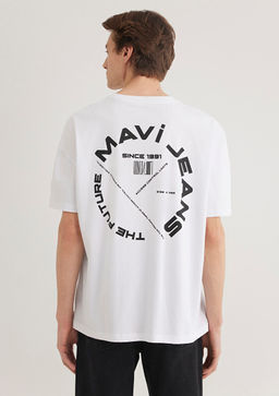 Mavi Jeans S?rt Bask?l? Beyaz Tisort  фото 5