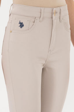 Kad_n Bej Toothpick Fit Kanvas Pantolon
