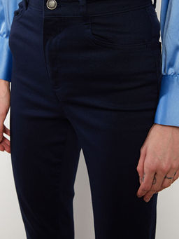 Y?ksek Bel Dar Fit D?z Gabardin Kad?n Pantolon