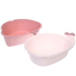 Цена за 2 шт. Дуршлаг пластиковый "SEGRETO" Кит 33*21,5*12см пыльная роза