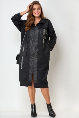 Платье женское на молнии черное в стиле спорт шик - Almond фото 2