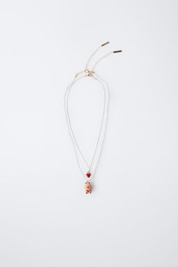 PACK DOS COLLARES ABALORIOS CAPIBARA CAPYFUN  / Marr?n