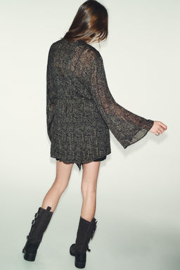METALLIC THREAD PRINTED DRESS - Zara фото 3