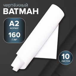 Цена за 2 шт. Набор ватманов чертёжных А2, 160 г/м², 10 листов