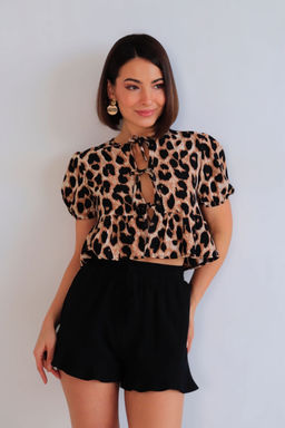 Martichelli Топ на завязках с анималистичным принтом  фото 5