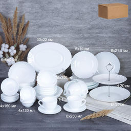 Столовый набор 47 предметов с вазой для фруктов / 46/758578504045120/ GB220 (WHITE) /уп 1/ - Галеонтрейд фото 3