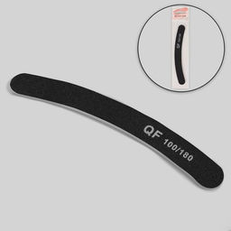 Цена за 6 шт. Пилка для ногтей, бумеранг, 100/180 грит, 18 см, чёрная