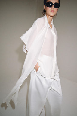 CAMISA PA?UELO ZW COLLECTION / Blanco - Zara фото 2
