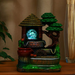 Фонтан настольный «Домик под деревом», 14×19×25 см, с подставкой
