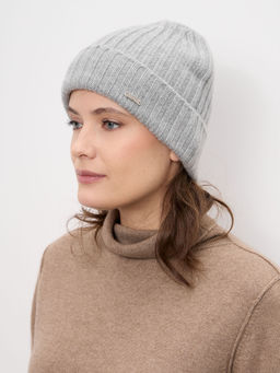 Шапка из кашемира 04336 серо-голубая