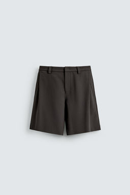 BERMUDA RELAXED FIT PLIEGUES LATERALES / Chocolate - Zara фото 7