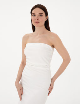 Beyaz Slim Fit Dokuma Elbise - Pierre cardin фото 2