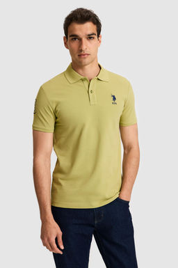 Erkek Lila Slim Fit Polo Yaka Basic Ti__rt