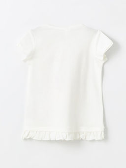 Bisiklet Yaka K?sa Kollu Bask?l? K?z Bebek Ti??rt - Waikiki фото 3