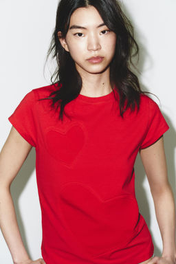 SHORT SLEEVE HEART T-SHIRT - Zara фото 2