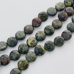 Бусины из зеленой Яшмы (Кровь дракона) (30 бусин) 38 см