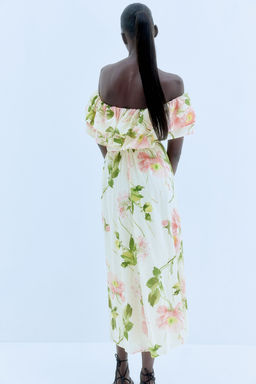Vestido off-the-shoulder con volantes - H&m фото 3