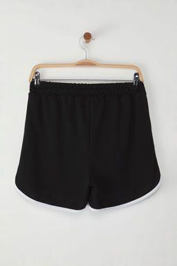 TRENDYOLMILLA Siyah Renk Bloklu Serit Detayl? Lastikli Yuksek Bel Orme Sort TWOSS25SR00051  фото 6