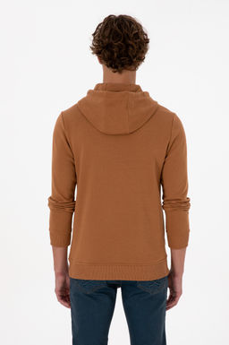 Erkek Regular Fit Kap__onlu Camel Basic Sweatshirt Sepette S_rpriz _ndirim
