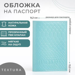 Обложка для паспорта, цвет голубой
