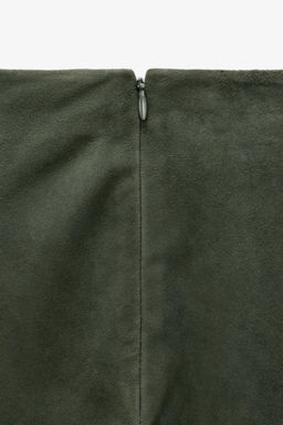 FALDA MINIMAL PIEL ANTE LIMITED EDITION / Verde oscuro