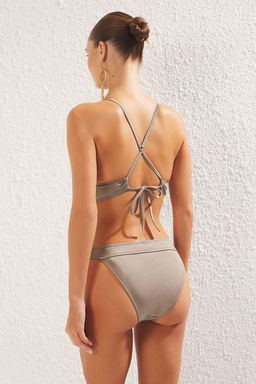TRENDYOLMILLA Bordo Ucgen Parlak Brazilian Core Bikini Tak?m? TBESS25BT00128  фото 5