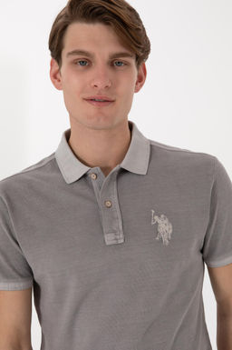 Erkek Slim Fit Polo Yaka Koyu Gri Basic Ti__rt Sepette S_rpriz _ndirim - U.s. polo assn фото 3