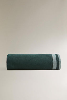 STRIPED LINEN WRAP BEACH TOWEL WITH FRINGING - Zara фото 2