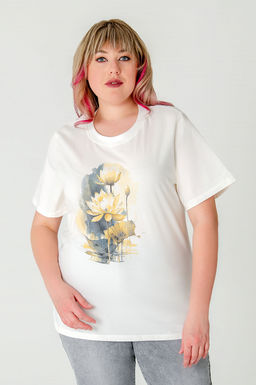 Арт. 3-1149 Футболка женская 50-58 (5 шт) Цвет:молочный - Калинка фото 4