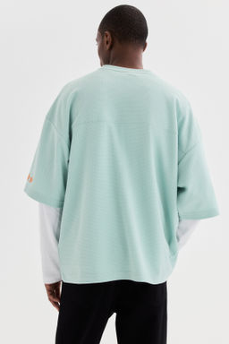 Camiseta estampada de malla Oversized Fit - H&m фото 4