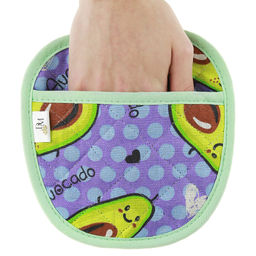 Прихватка с запахом 19х19см Авокадо, вид 2/2, форма Яблоко, рогожка 171г/м2, хлопок 100%, наполнитель - ватин 280г/м2, на пластмассовом подвесе, Домашняя мода (Россия)  фото 3