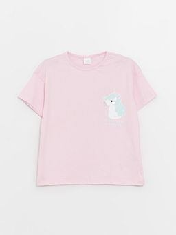 Bisiklet Yaka Bask?l? K?sa Kollu K?z ?ocuk Pijama Tak?m? - Waikiki фото 2